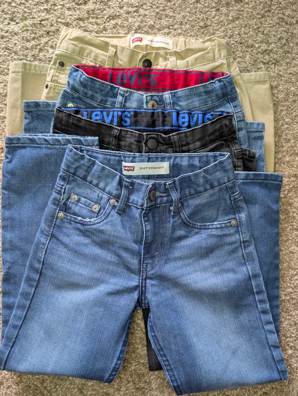 Levi's Boys Bottoms, Levi's 502, 505, 511 & 514 Jeans, 4 Pairs Sz 8